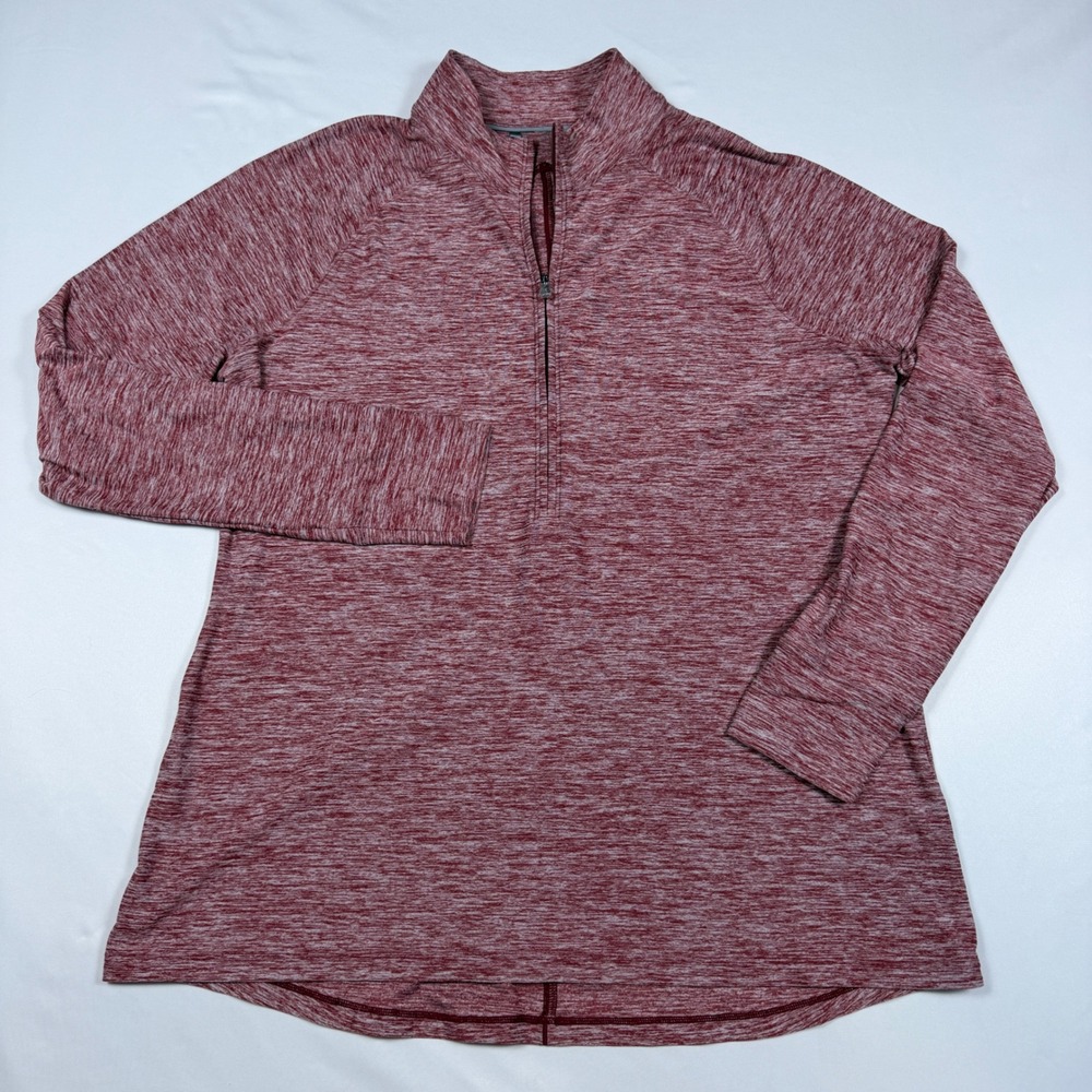 Under Armour‎ 1/4 Zip Pullover Womens Red Space Dye Heathered Long Sleeve